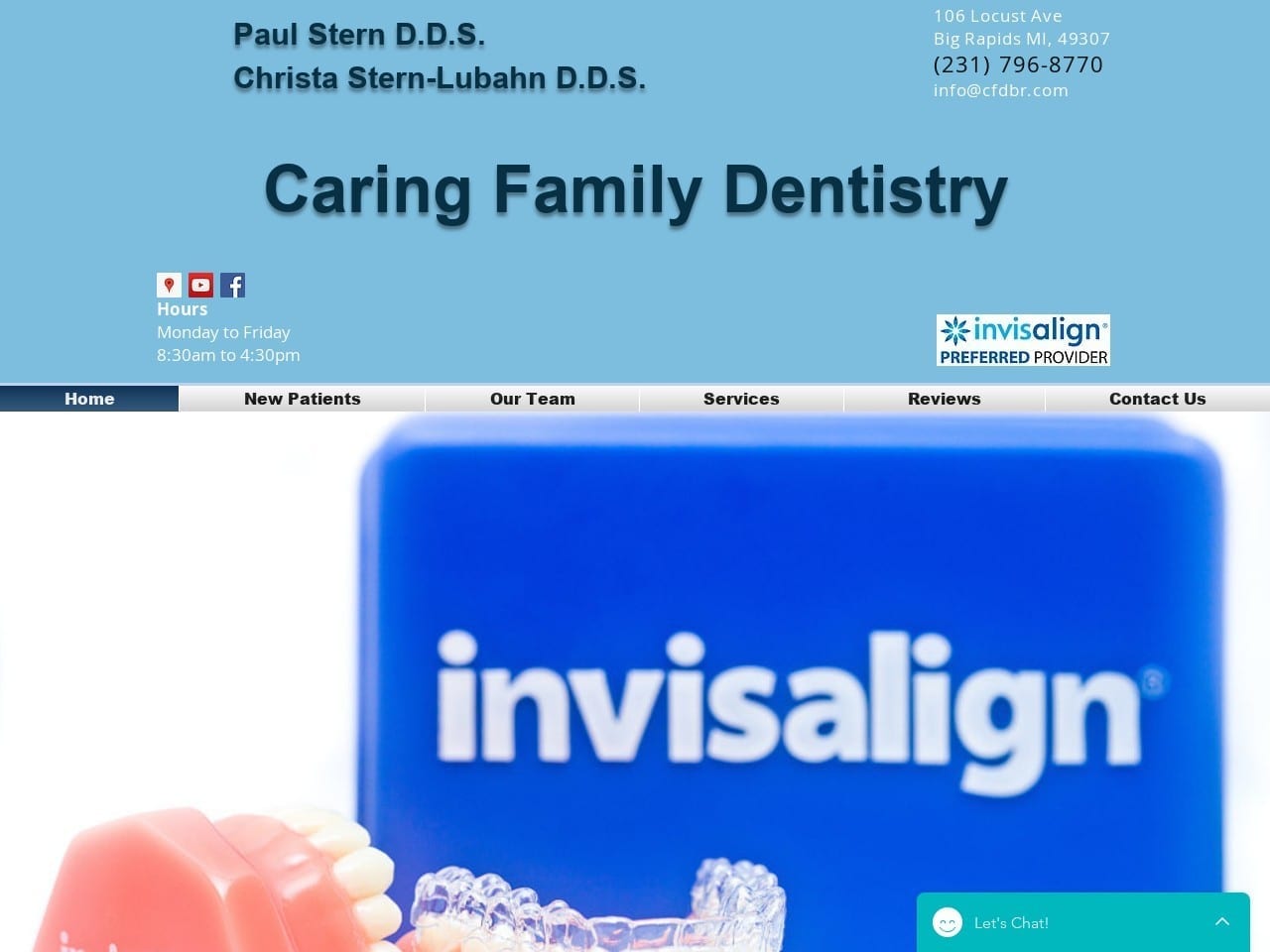 Caring Family Dentist Website Screenshot from cfdbr.com