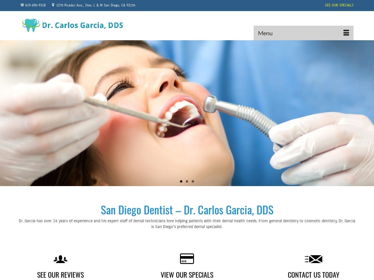 Cgarcia Dental Website Screenshot from cgarciadental.com