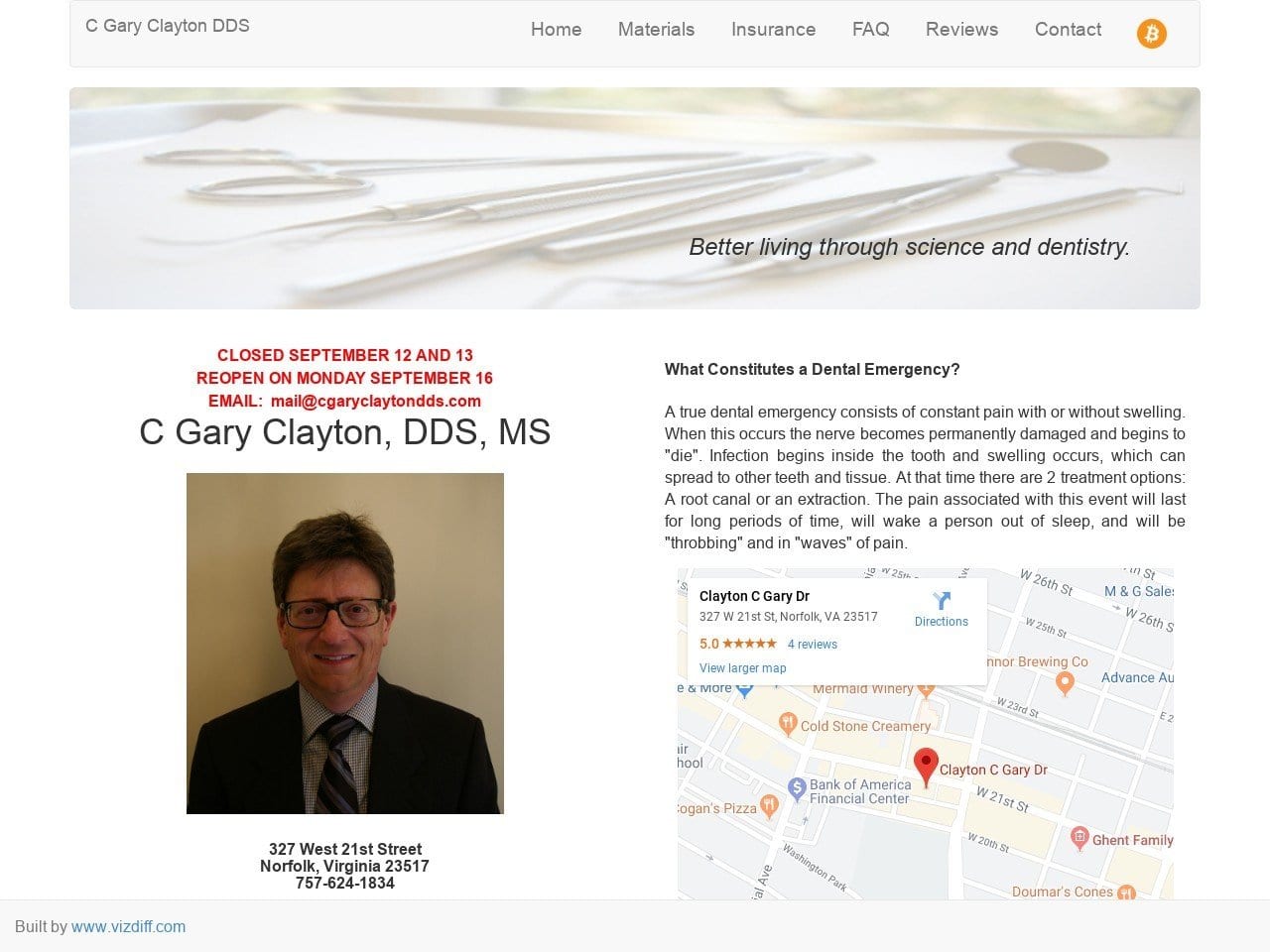 Clayton C Gary Dr Website Screenshot from cgaryclaytondds.com