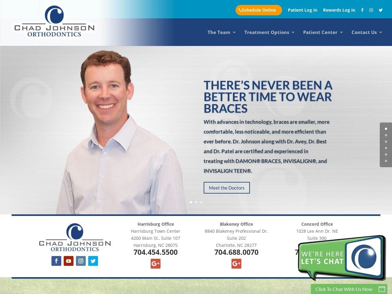 Chad Johnson Orthodontics Website Screenshot from chadjohnsonortho.com