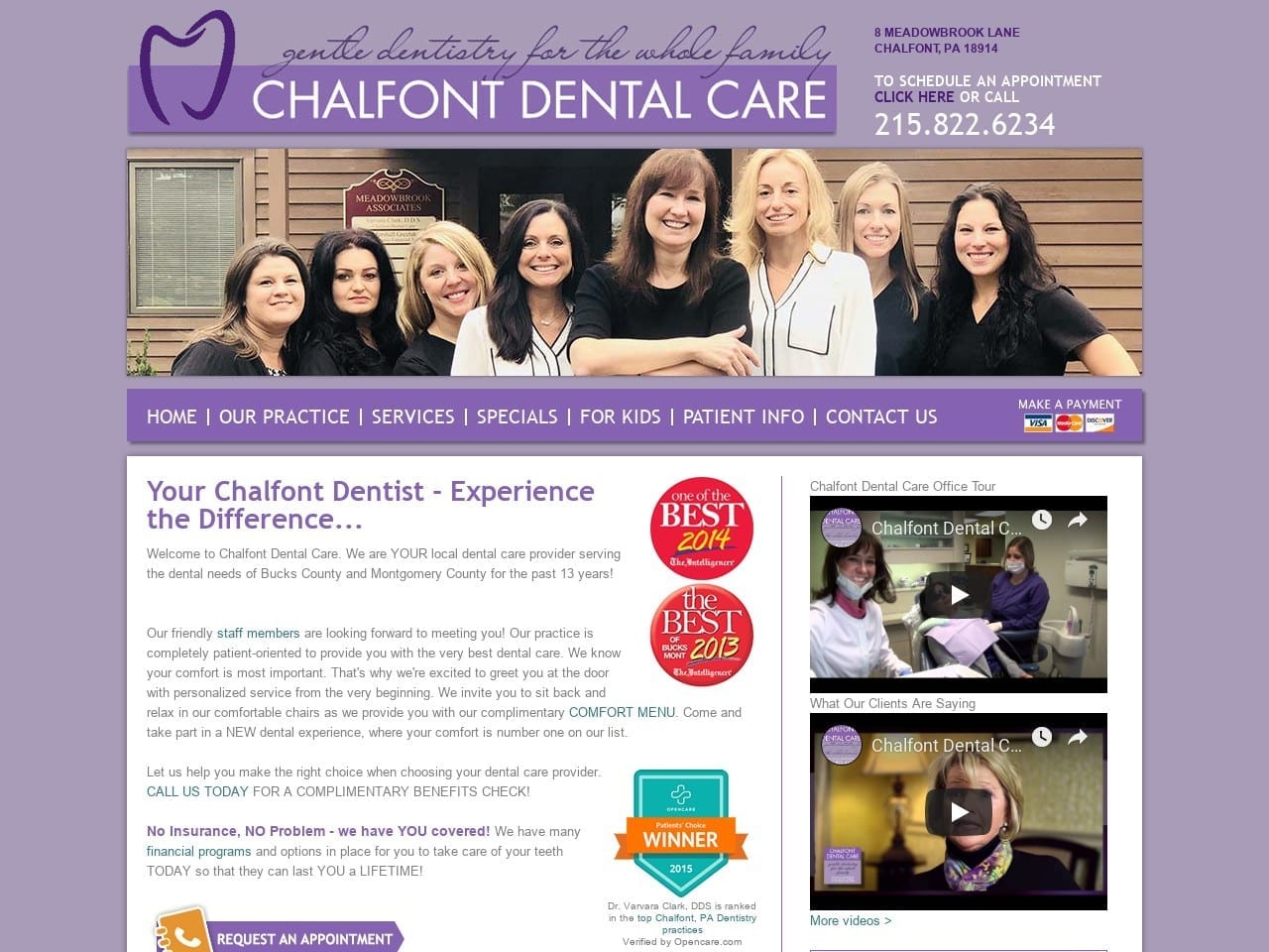 Chalfont Dental Care Clark Varvara DDS Website Screenshot from chalfontdentalcare.com