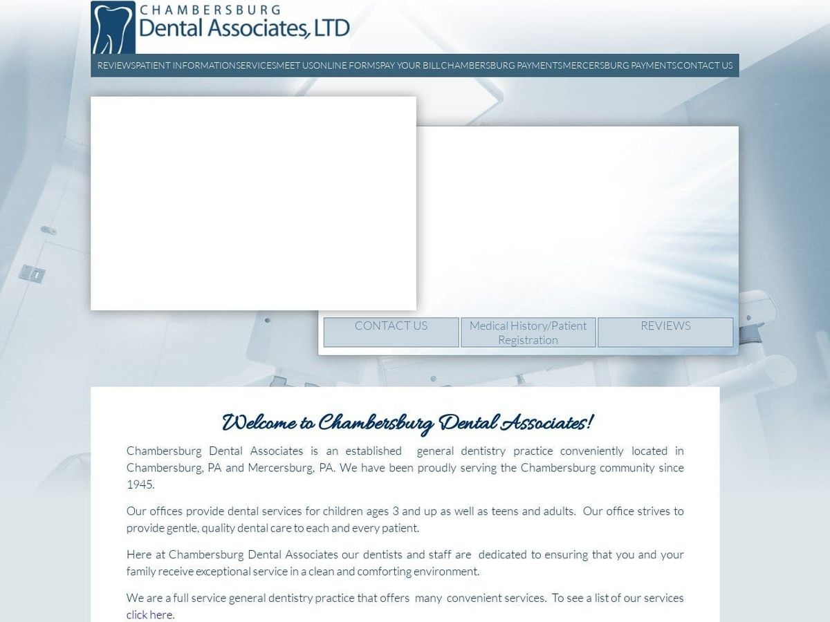 Chambersburg Dentistry Website Screenshot from chambersburgdentistry.com