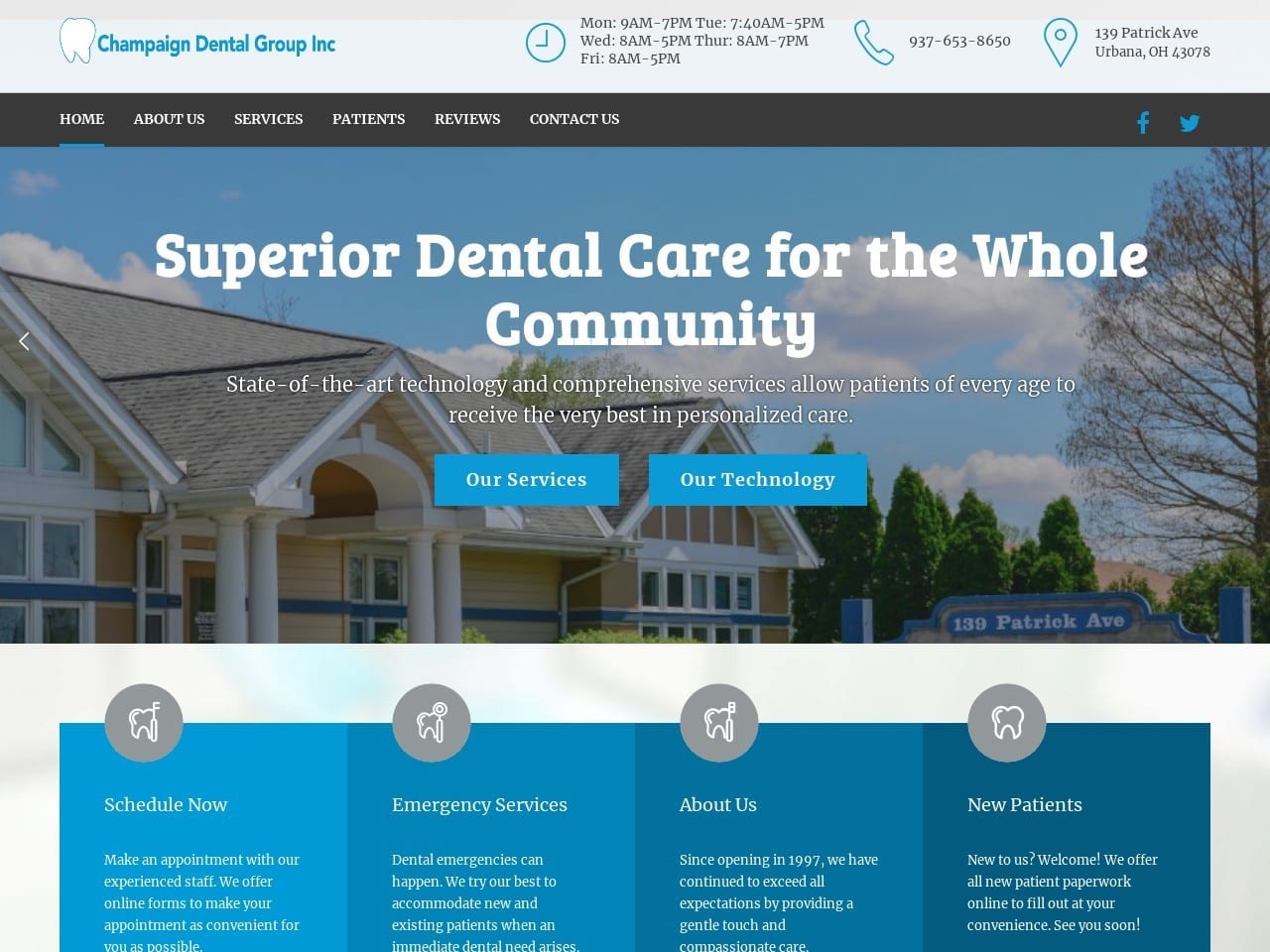 Champaign Dental Group Inc Website Screenshot from champaigndentalgroup.org