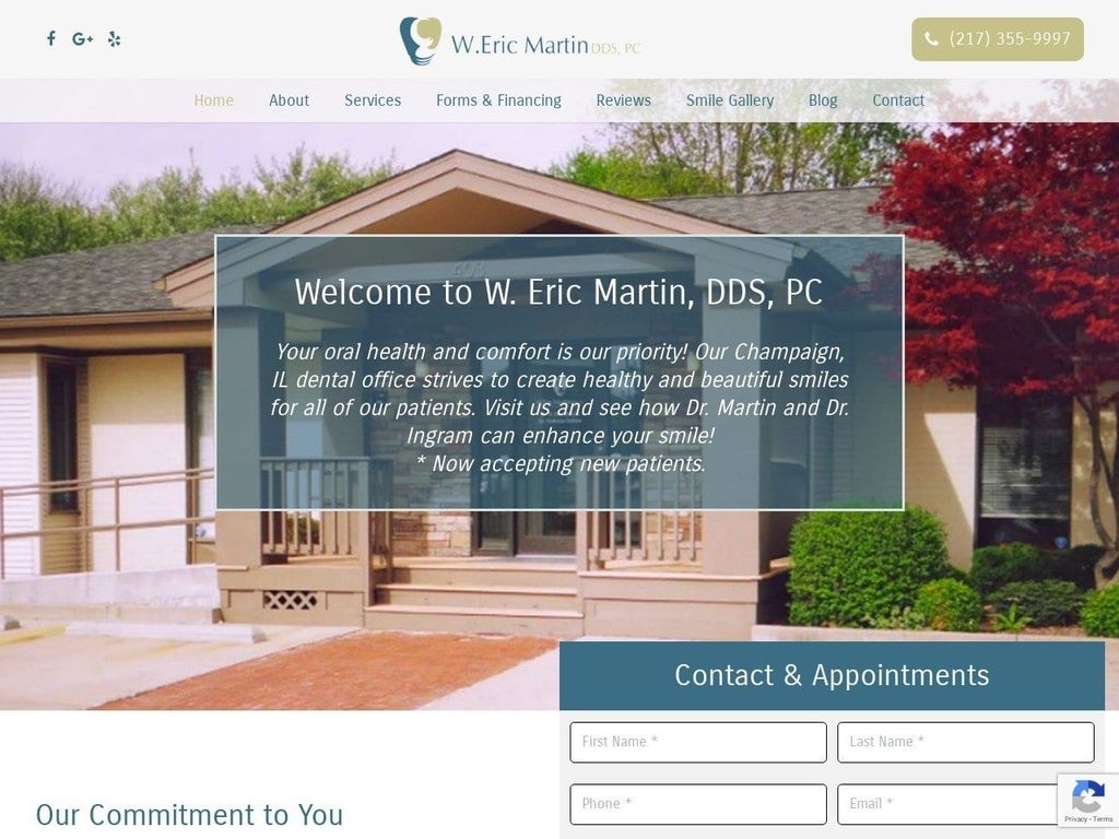 W Eric Martin PC Website Screenshot from champaigndentist4u.com