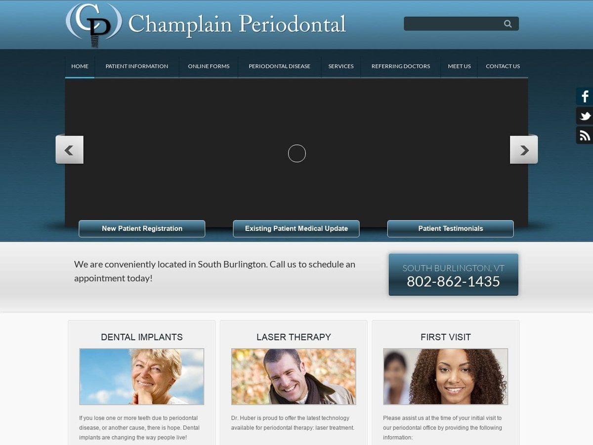 Champlain Periodontal Associates Website Screenshot from champlainperio.com