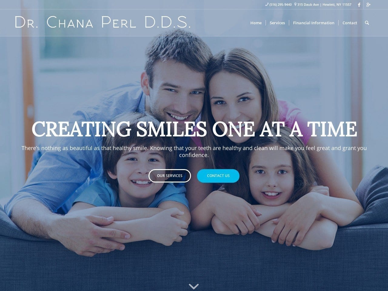 Dr. Chana Perl DDS Website Screenshot from chanaperldds.com