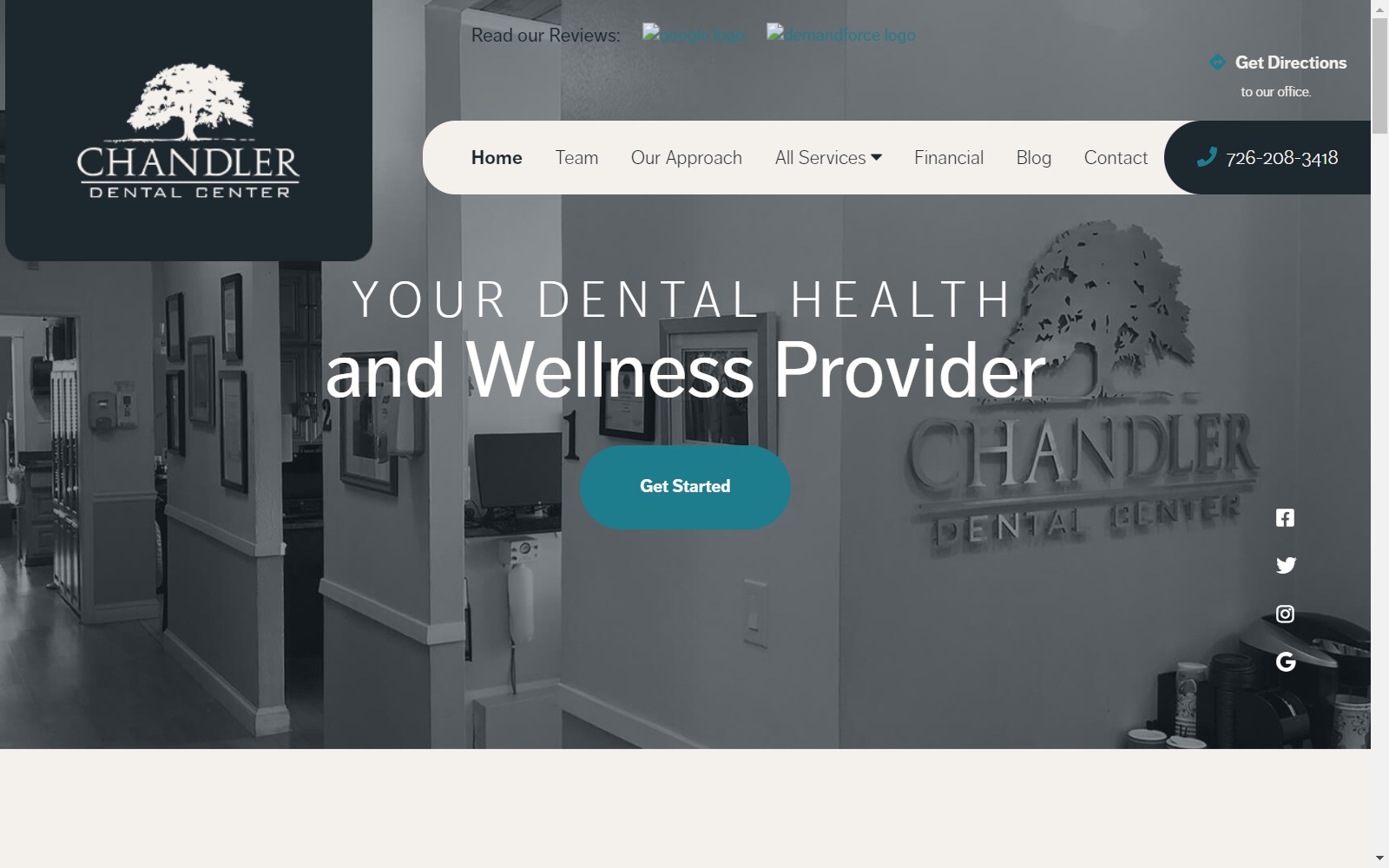 chandlerdentalcenter.com screenshot