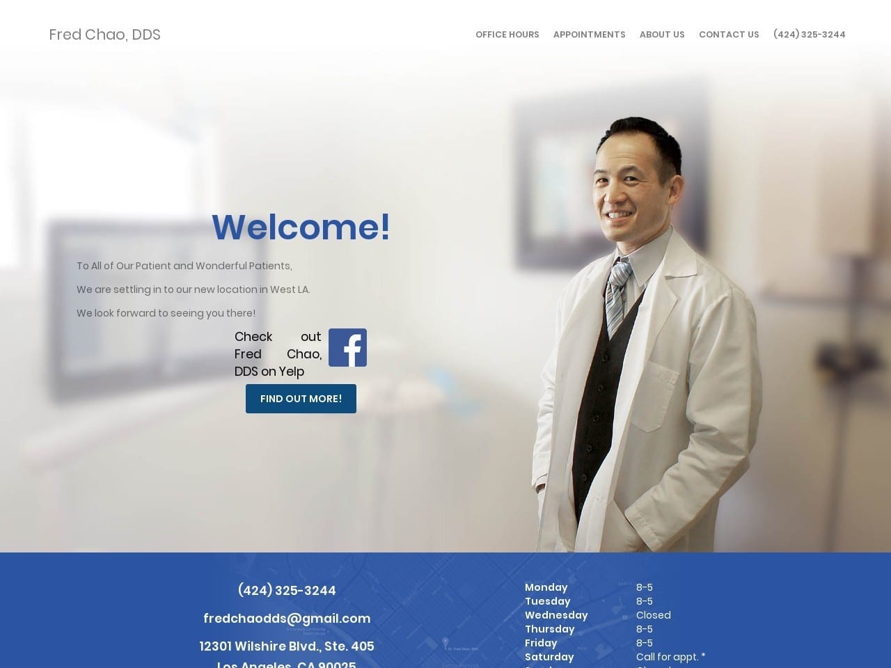 Dr Fred Chao Website Screenshot from chaodentistry.com