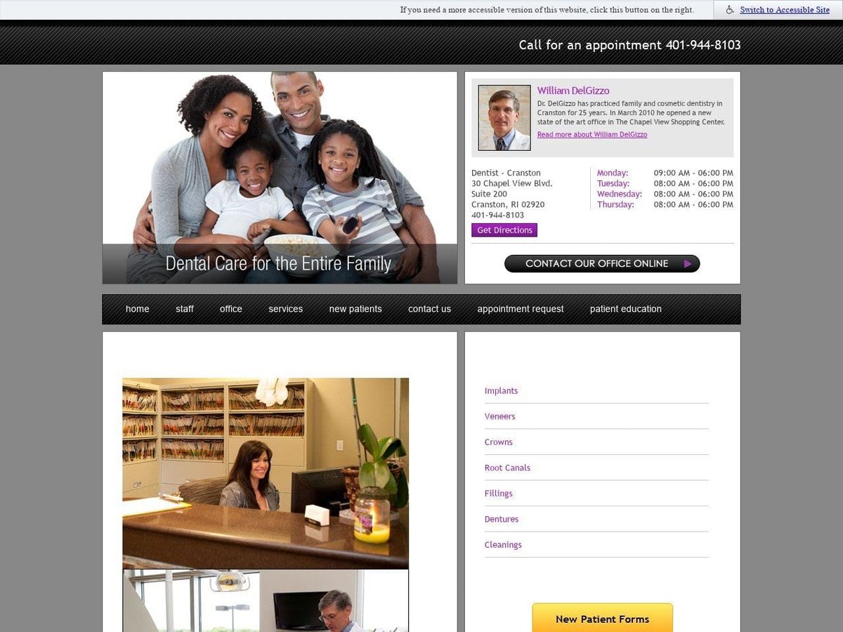 Dr. William L. Delgizzo DMD Website Screenshot from chapelviewdental.com