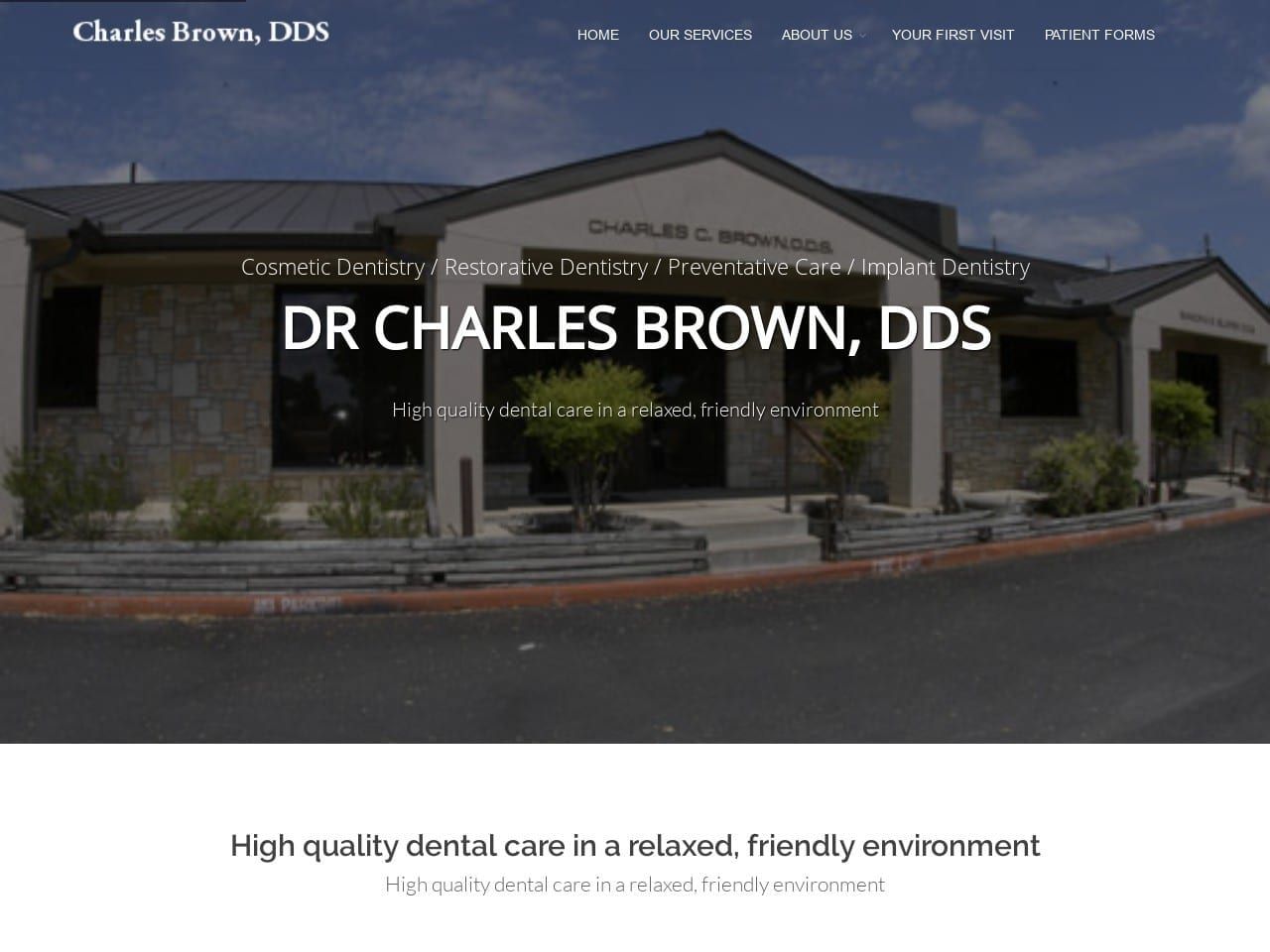 Brown Jr Charles C DDS Website Screenshot from charlesbrowndds.com