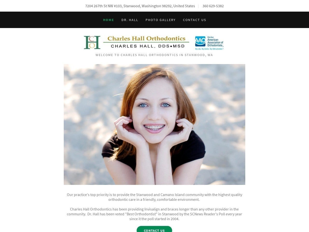 Charles Hall Ortho Website Screenshot from charleshallortho.com