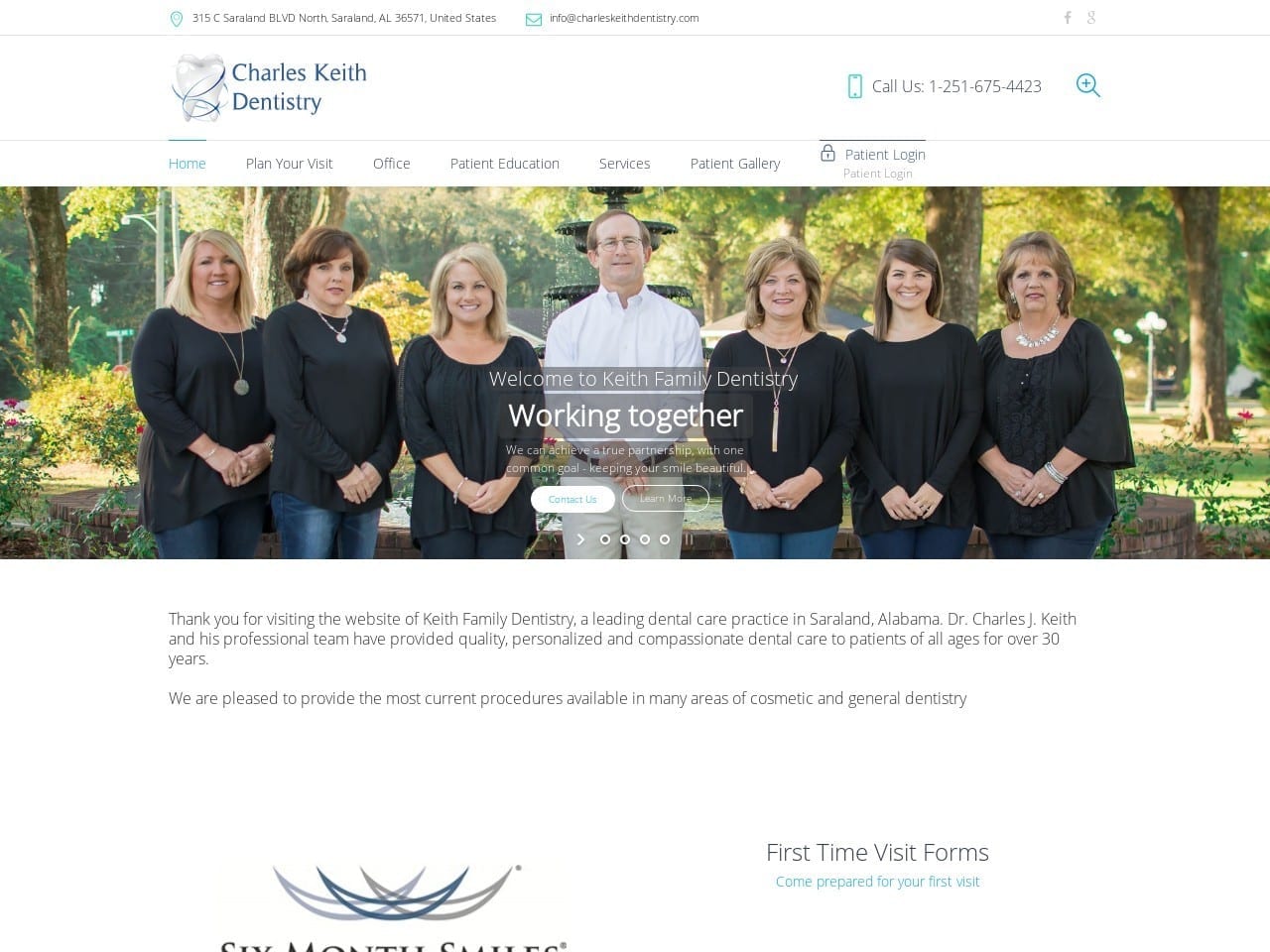 Family Dentist Website Screenshot from charleskeithdentistry.com