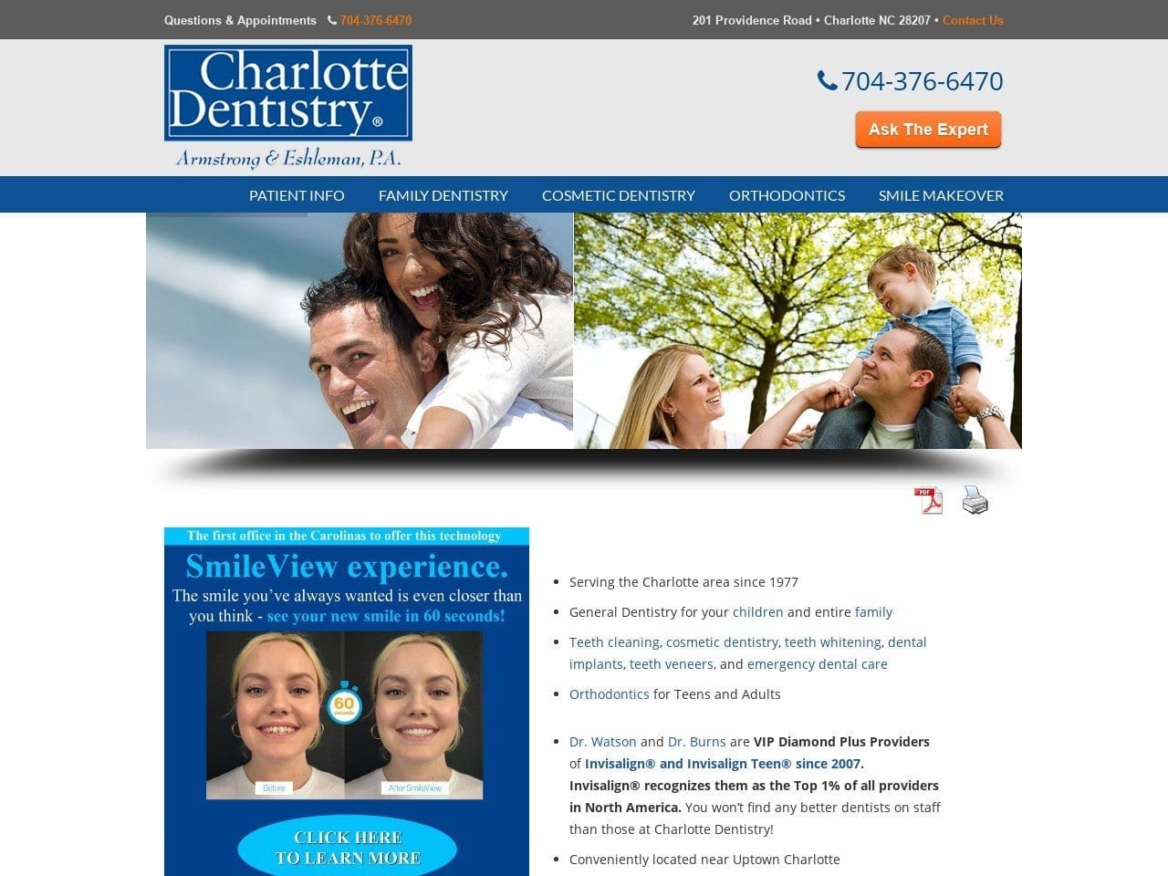 Dr Bradford Jesse C DDS Website Screenshot from charlottedentistry.com