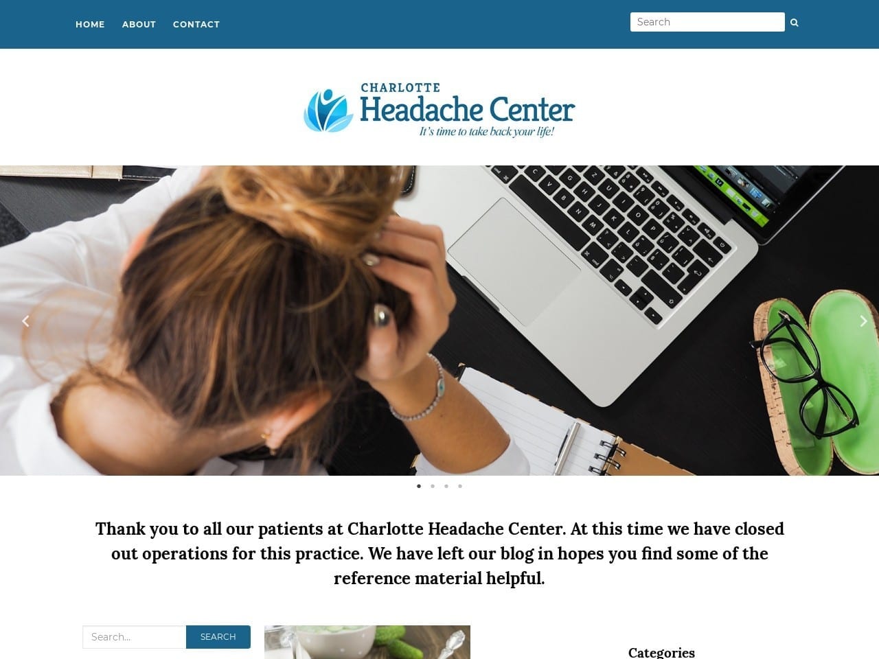 Charlotte Headache Center Website Screenshot from charlotteheadachecenter.com