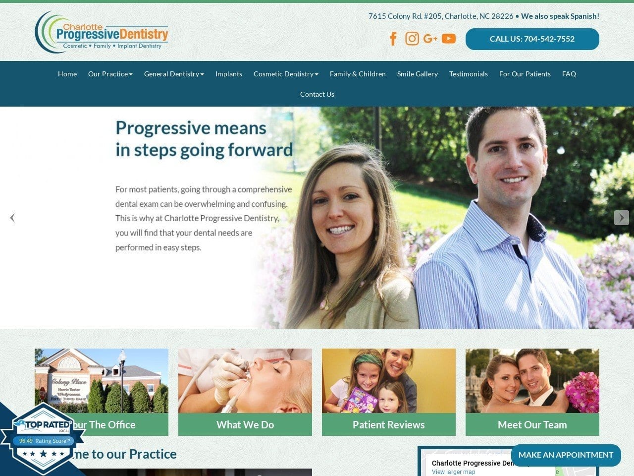 Charlotte Progressive Dentist Website Screenshot from charlotteprogressivedentistry.com