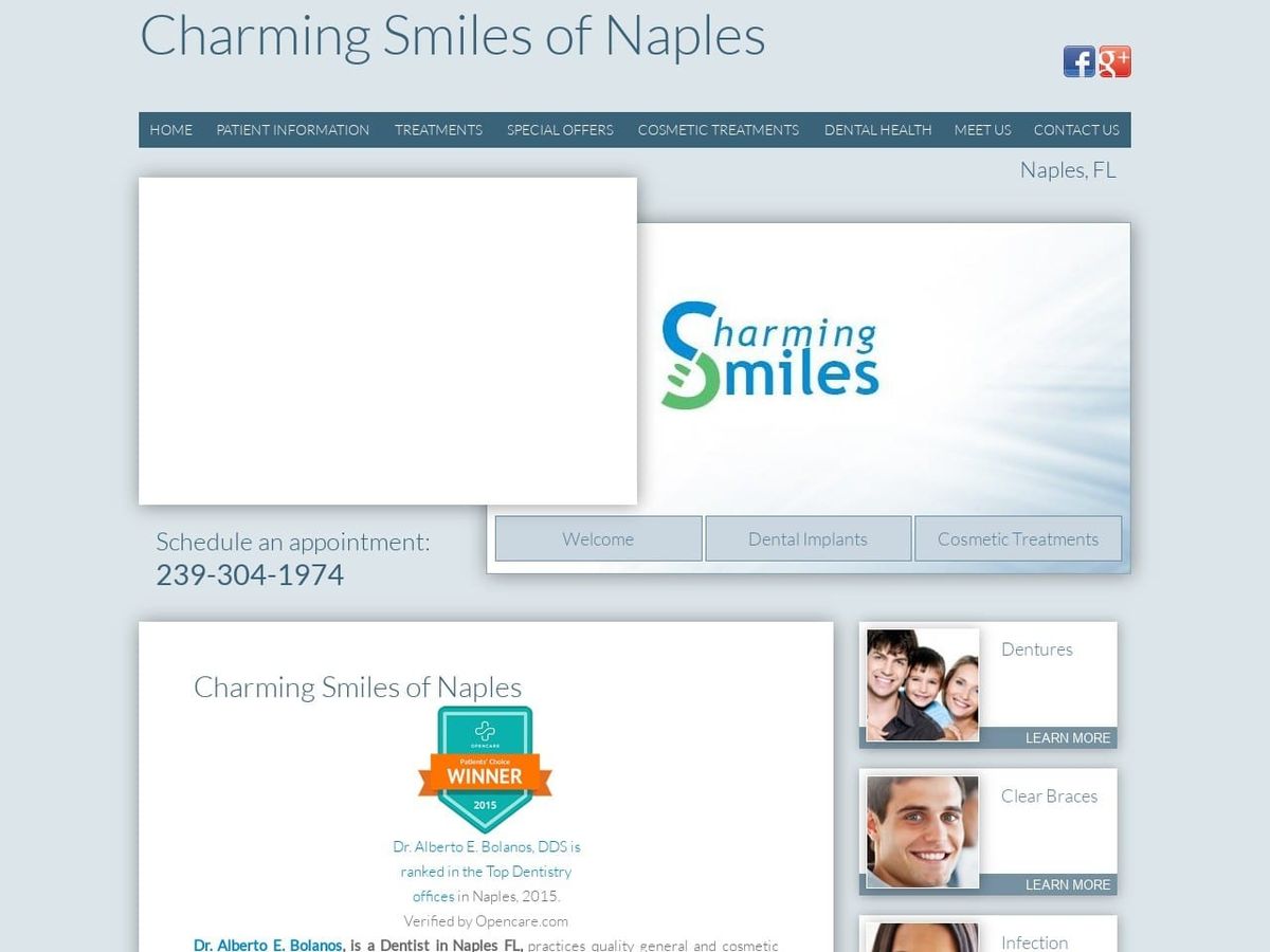 Charming Smiles of Naples Website Screenshot from charmingsmilesofnaples.com