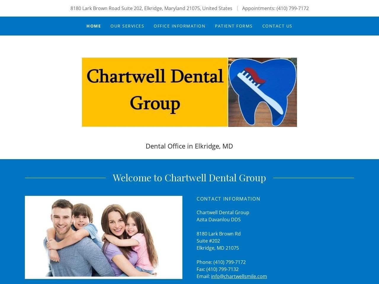 Chartwell Dental Group Website Screenshot from chartwellsmile.com