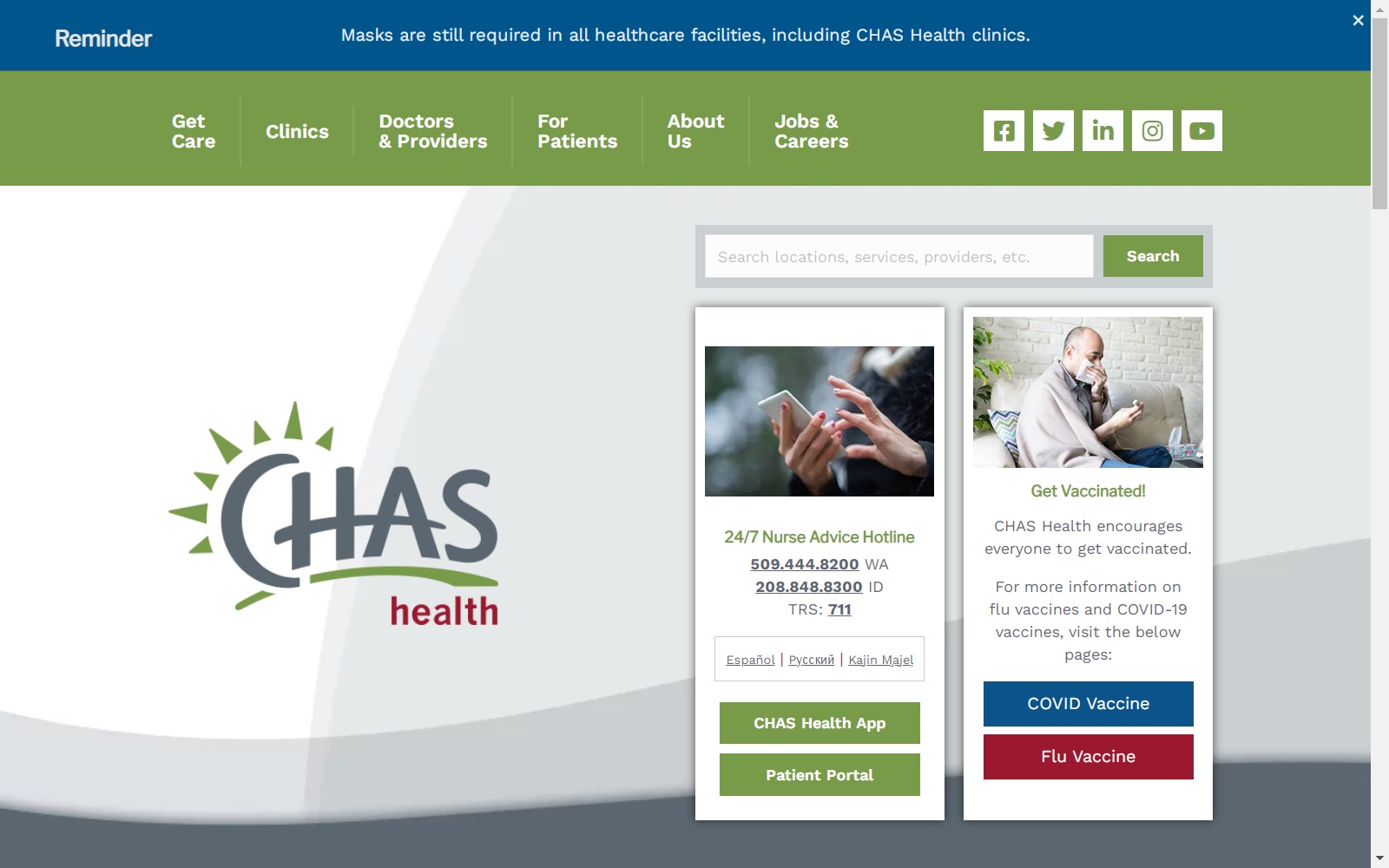 chas.org screenshot