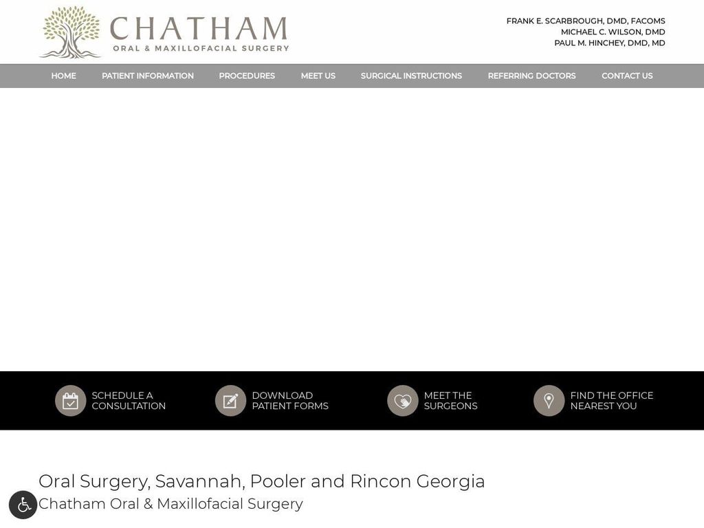 Chatham Oral Surgery P.C. Website Screenshot from chathamoralsurgery.com