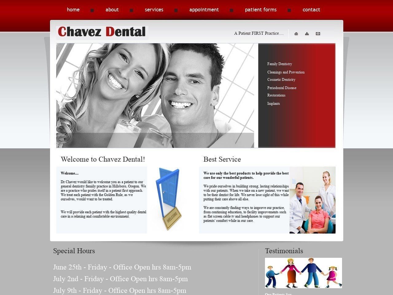 Dr. Shuan Chavez Website Screenshot from chavezdental.com
