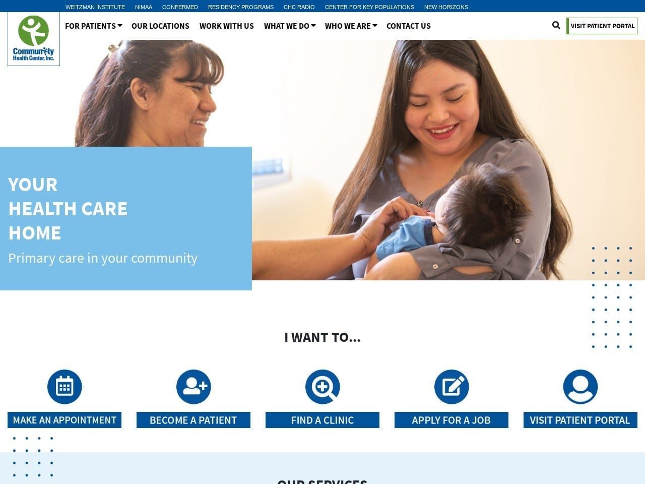 Community Health Center Saxena Rishi DDS Website Screenshot from chc1.com