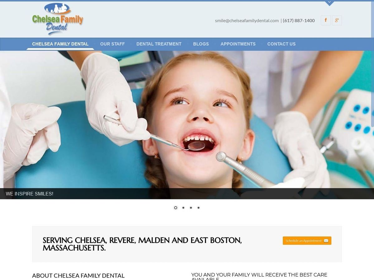 Chelsea Family Dental Website Screenshot from chelseafamilydental.com