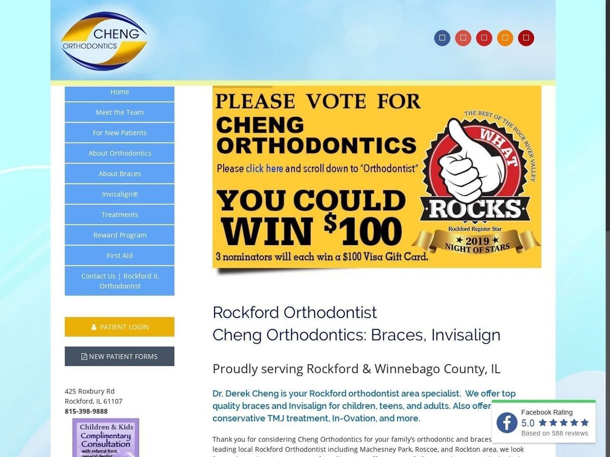 Cheng Orthodontics Website Screenshot from chengortho.com