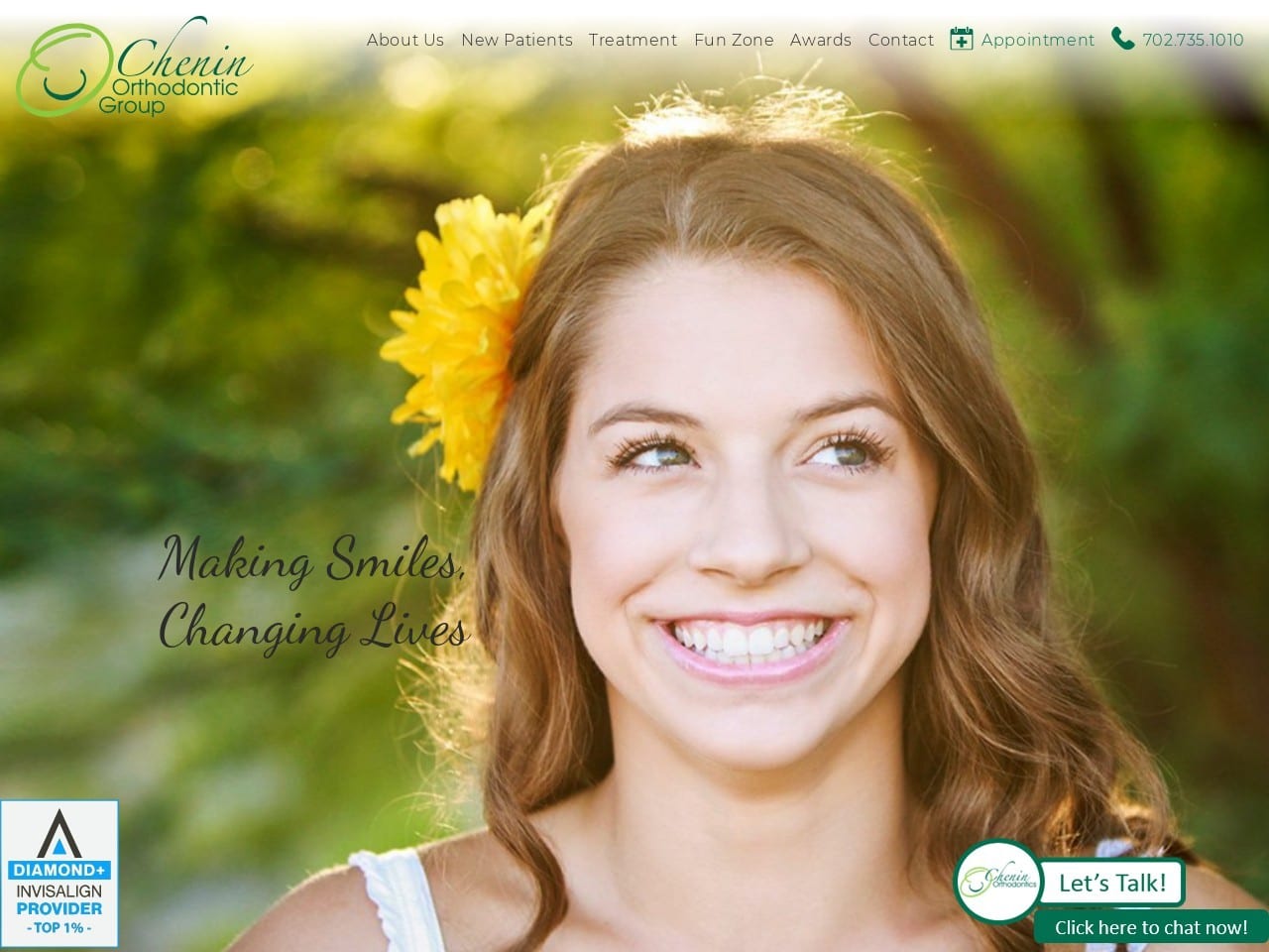 Chenin Orthodontics Website Screenshot from cheninortho.com