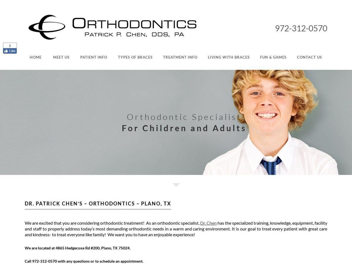 Orthodontics Website Screenshot from chenortho.com