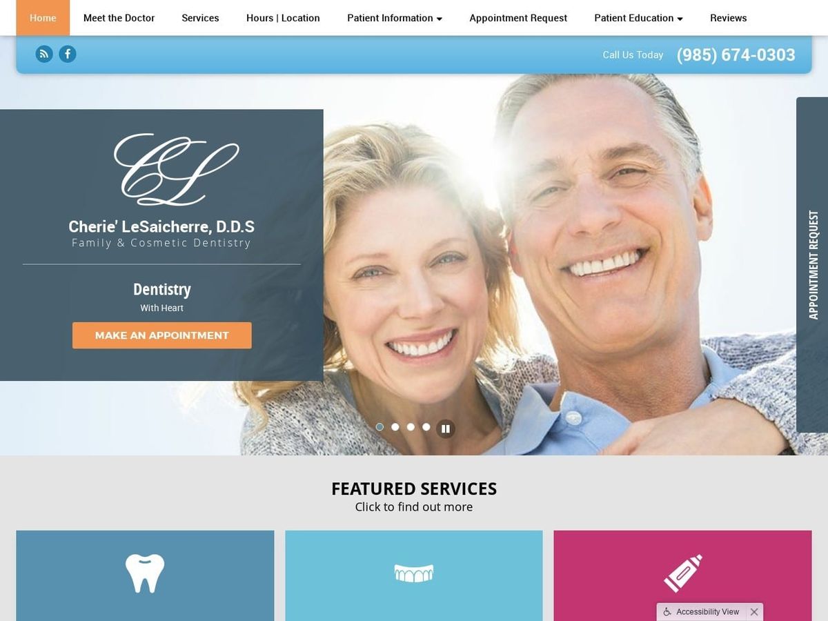 Cherie P. LeSaicherre DDS LLC Website Screenshot from cheriedds.com