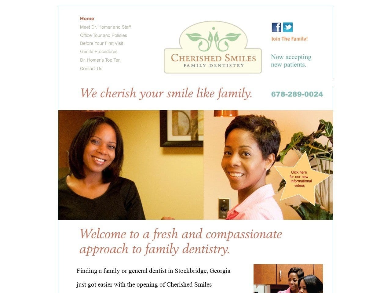 Cherished Smiles Family Dentistry Website Screenshot from cherishedsmilesdentistry.com