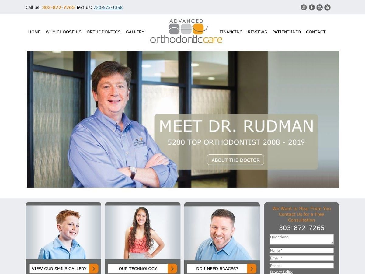 Dr. Robert Rudman Dds Ms Website Screenshot from cherrycreeksmiles.com