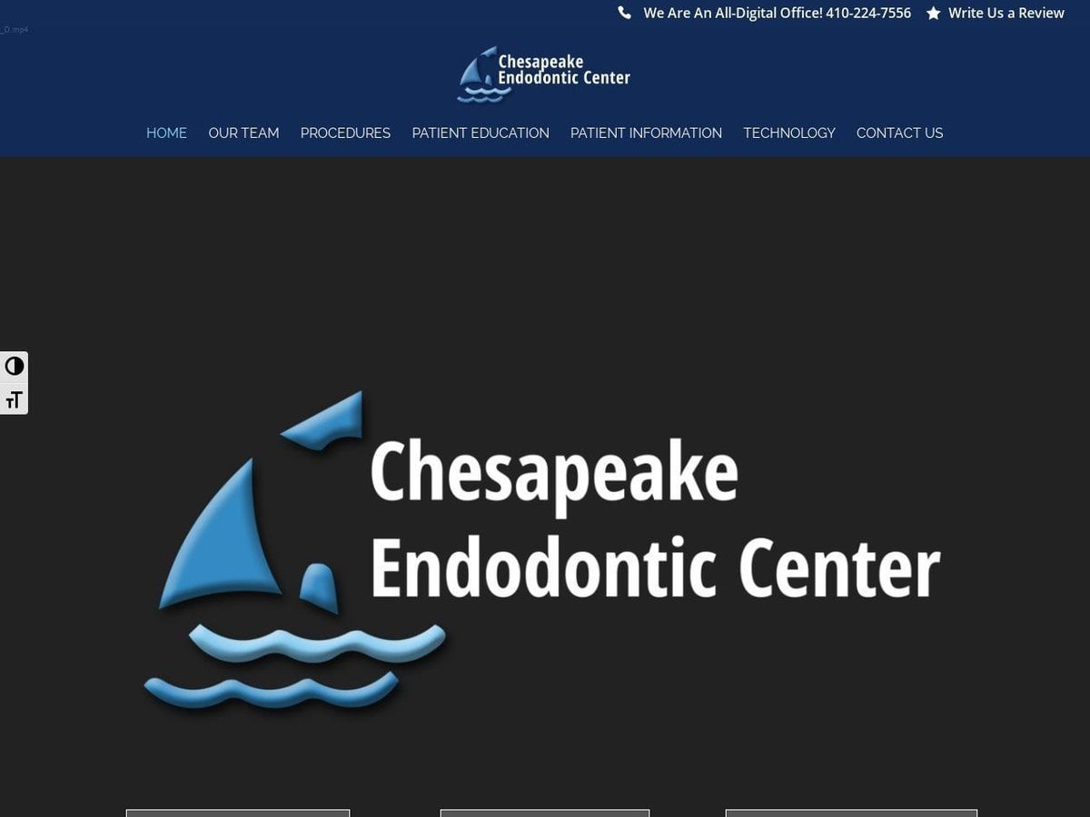 Chesapeake Endodontic Center Website Screenshot from chesapeakeendo.com