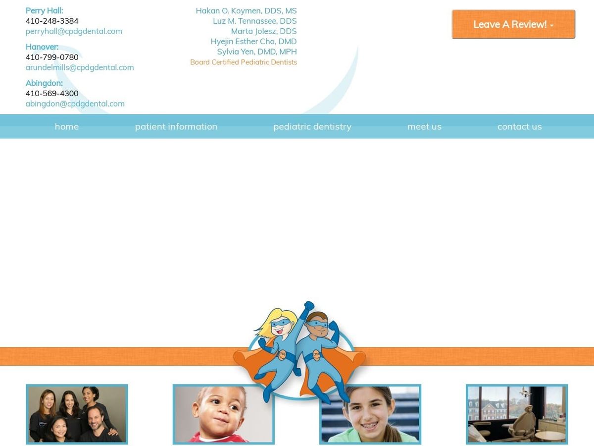 Dr. Hakan O. Koymen DDS Website Screenshot from chesapeakepediatricdental.com