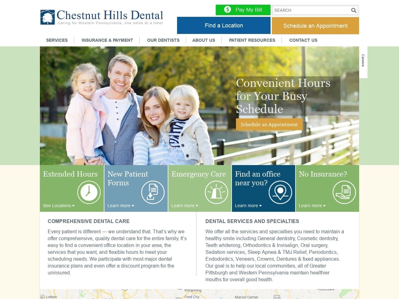 Chestnut Hills Dental Website Screenshot from chestnuthillsdental.com