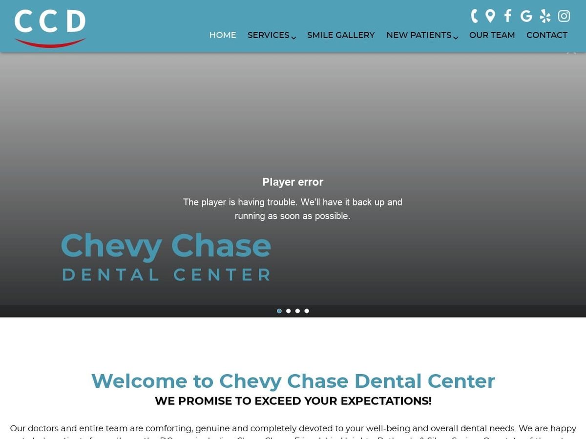 Chevy Chase Dental Center Website Screenshot from chevychasedentalcenter.net