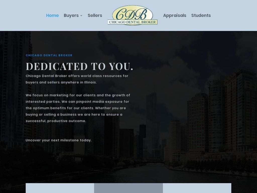 Chicago Dental Broker Website Screenshot from chicagodentalbroker.net