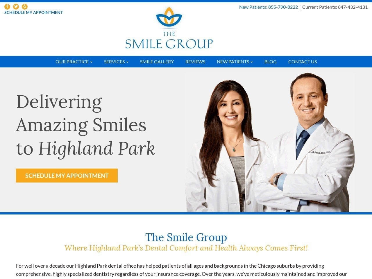 The Smile Group at Chicago Heights Website Screenshot from chicagosmilegroup.com