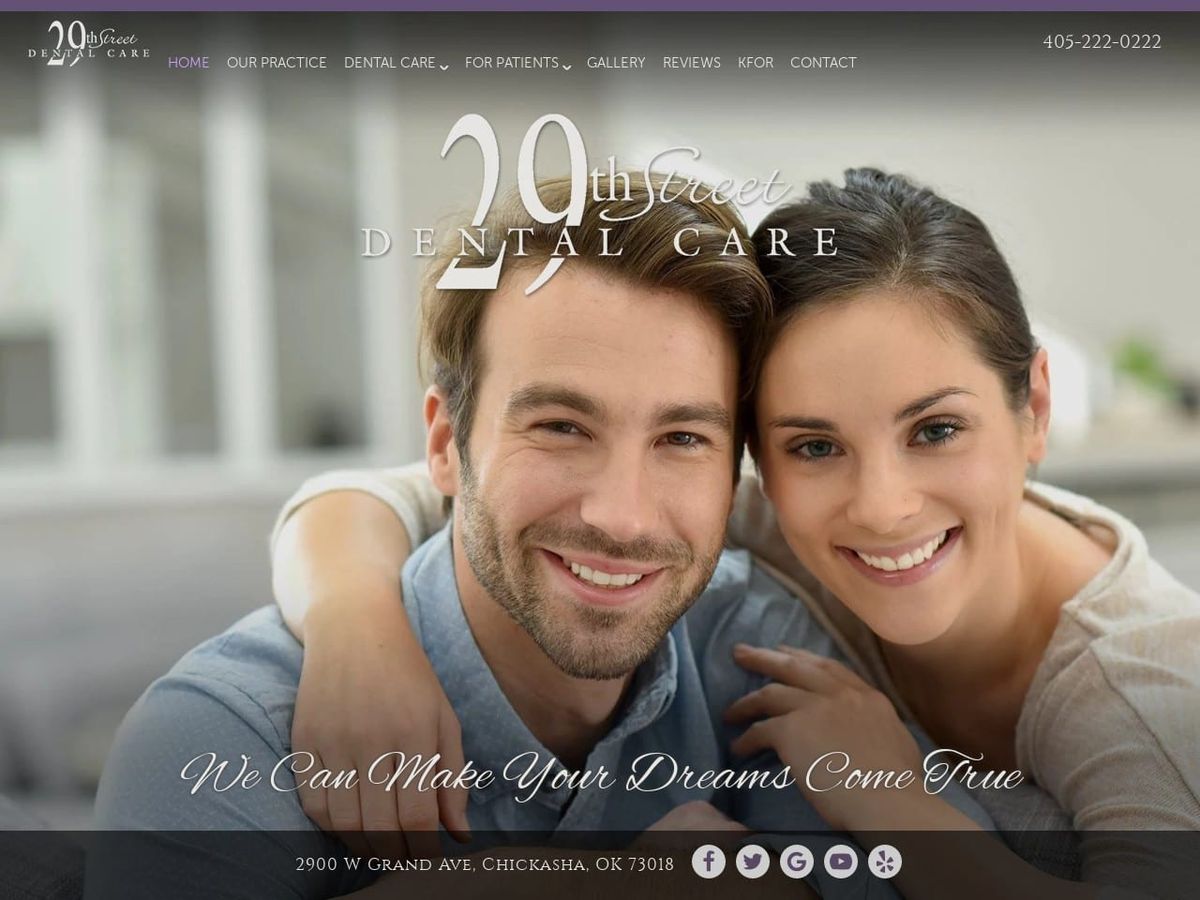 29th Street Dental Care Website Screenshot from chickashadentist.com