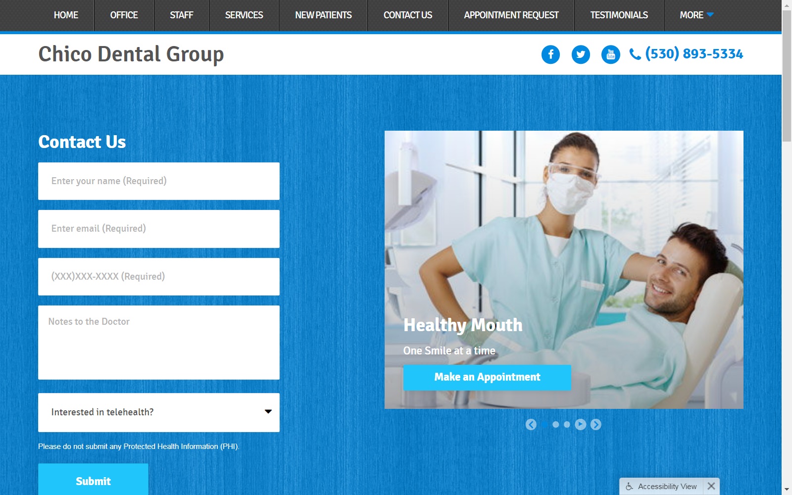 chicodentalgroup.com screenshot