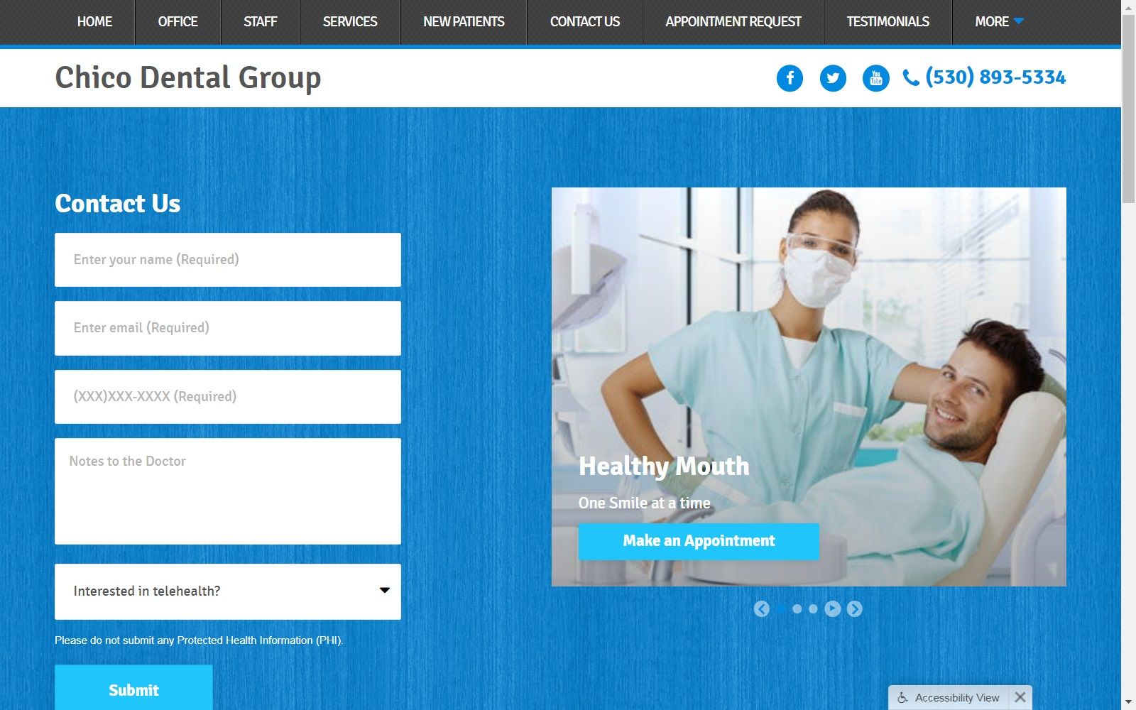 chicodentalgroup.com screenshot