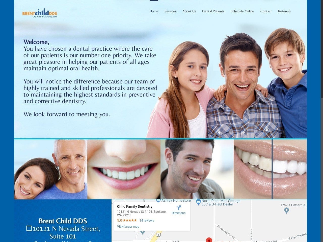 Child Family Dentist Website Screenshot from childfamilydentistry.com