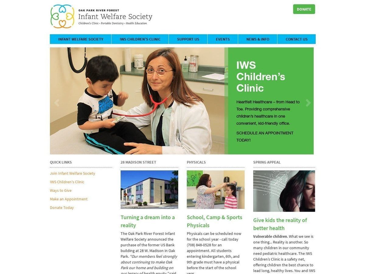 The Children Dentist Website Screenshot from childrenscliniciws.org