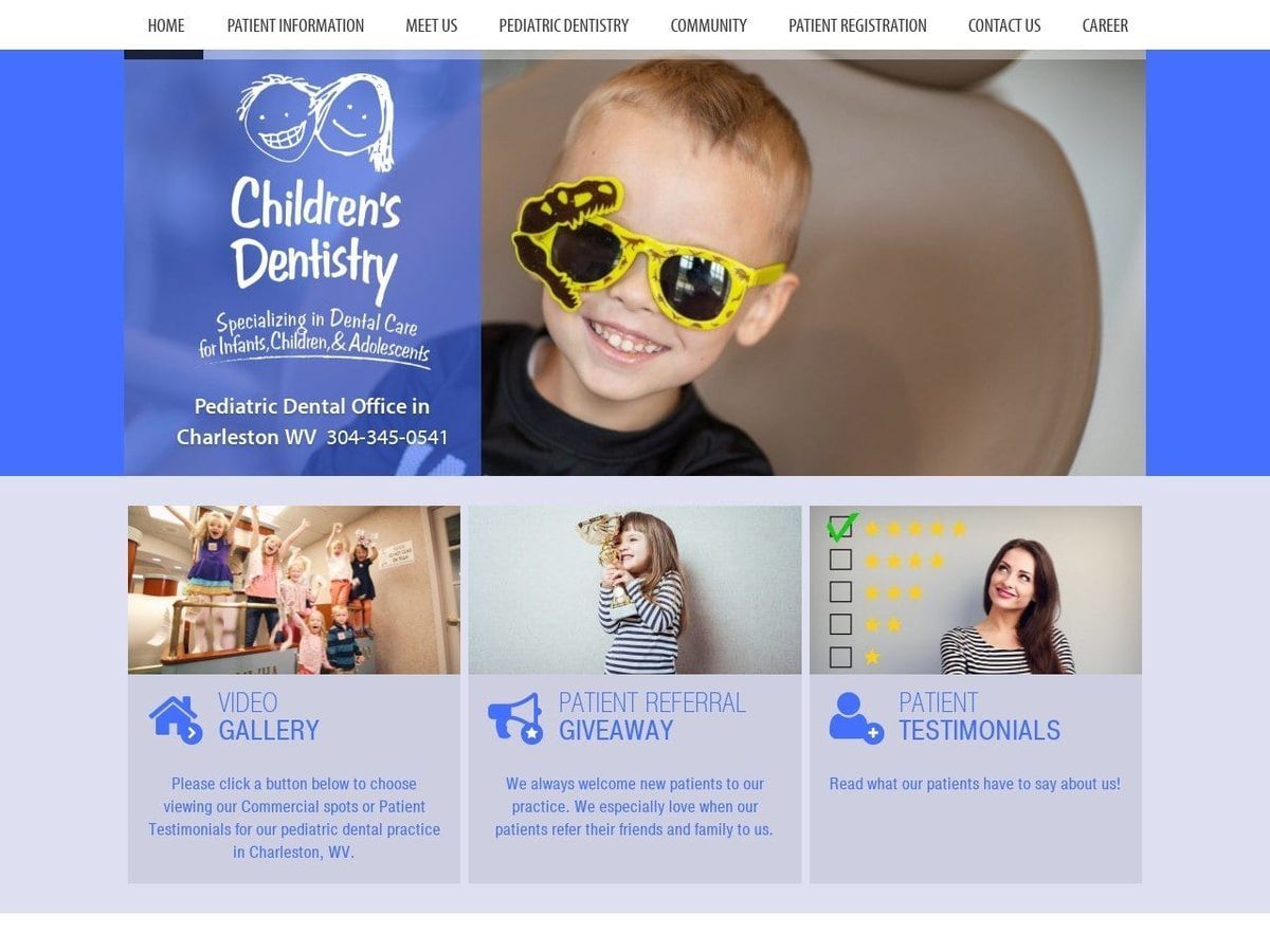Tracy L Wilkerson DDS/Childrens Dentistry Website Screenshot from childrensdentistry-wv.com