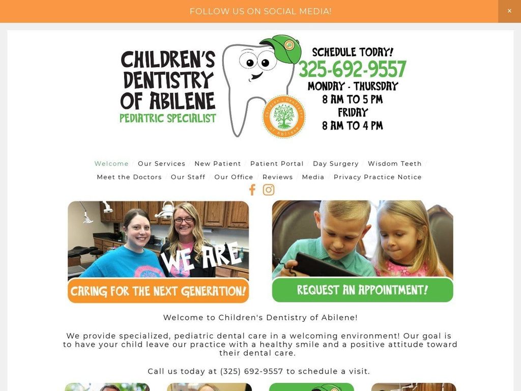 Childrens Dentist Website Screenshot from childrensdentistryofabilene.com