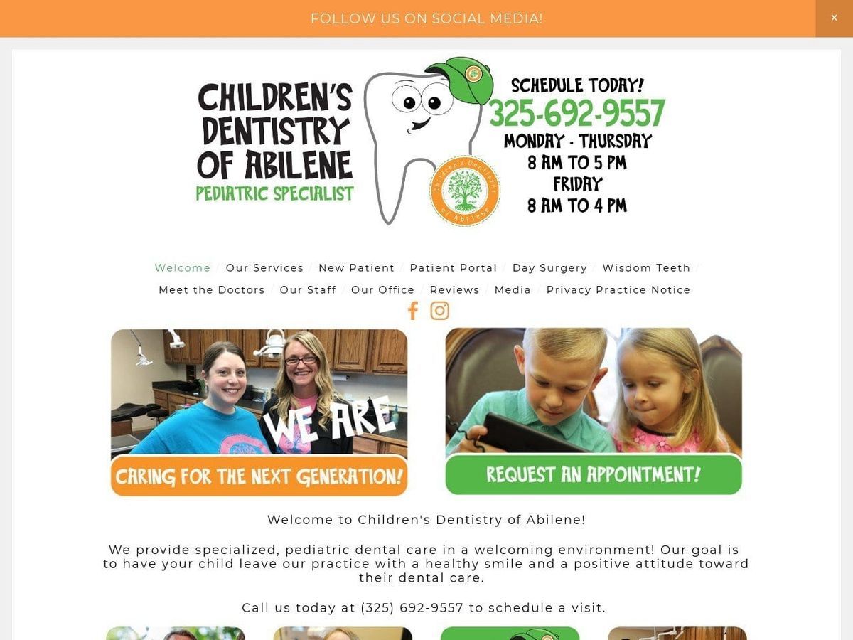 Childrens Dentist Website Screenshot from childrensdentistryofabilene.com