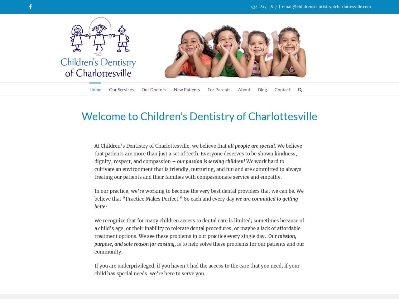 Jacqueline Carney PC Website Screenshot from childrensdentistryofcharlottesville.com