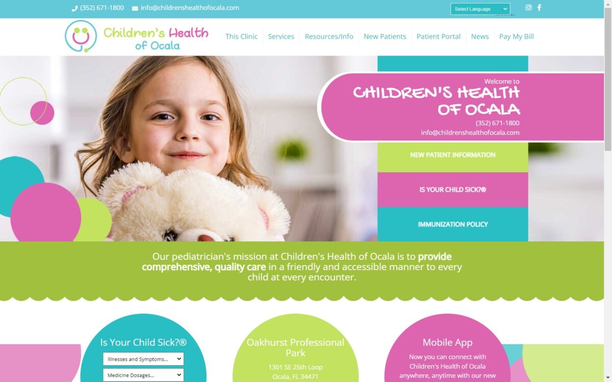 childrenshealthofocala.com screenshot