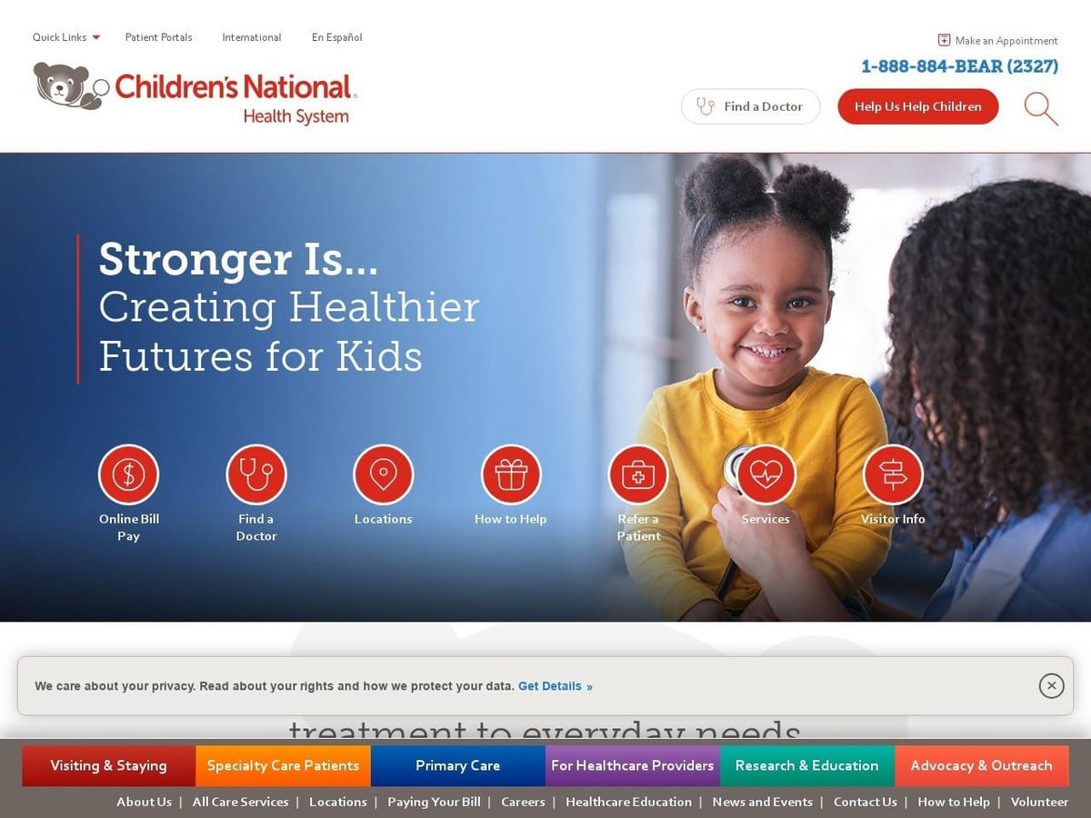 Dr. Michael P. Rabinowitz Website Screenshot from childrensnational.org