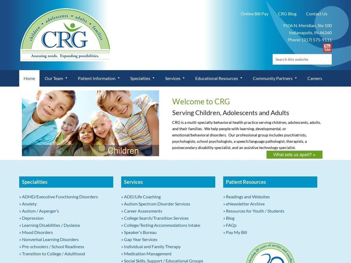 Children Dentist Website Screenshot from childrensresourcegroup.com